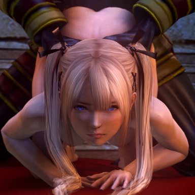 3d, animated, anubis, areolae, blonde hair, bouncing breasts, breasts, dead or alive, doggy style, female, from behind, male, marie rose, nipples, noname55
