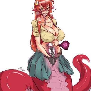 breasts, clothed, cum, cum in pussy, cum inside, dildo, impregnation, lamia, large breasts, long hair, miia (monster musume), monster girl, monster musume no iru nichijou, ovum, plasmidhentai