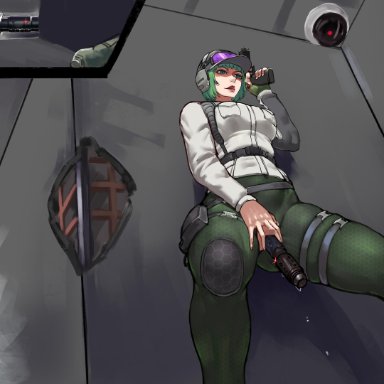 drone, ela, elżbieta bosak, insertion, leggings, masturbation, military hat, military uniform, peeping, rainbow six siege