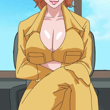 animated, april o'neil, bouncing breasts, cleavage, huge breasts, meegol, short hair, teenage mutant ninja turtles, thick lips, voluptuous, webm