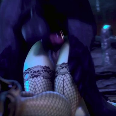 3d, animated, ass, assumi, canine, edit, erection, female, feral, fishnet, from behind, high heels, interspecies, knot, lingerie