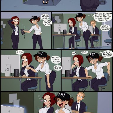 2girls, breasts, business suit, comic, female, male, masturbation, nipples, office, office lady, shadman, tagme, unprofessional behavior