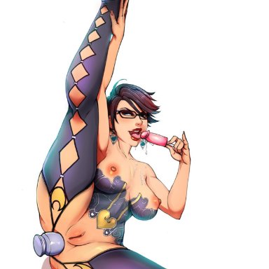 anal, anal insertion, ass, bayonetta, bayonetta (character), breasts, dildo, heels, legoman, licking, pussy, solo, superboin