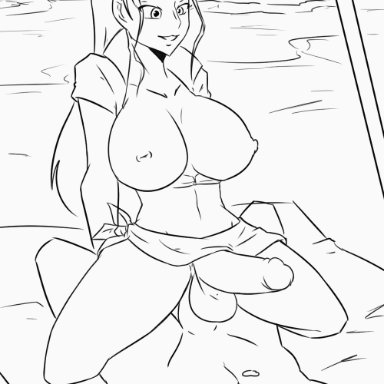 1boy, 1futa, 1girl, animated, beach, big breasts, breasts, breasts outside, commission, cowgirl position, cum, cum inside, ejaculating while penetrated, ejaculation, faceless male