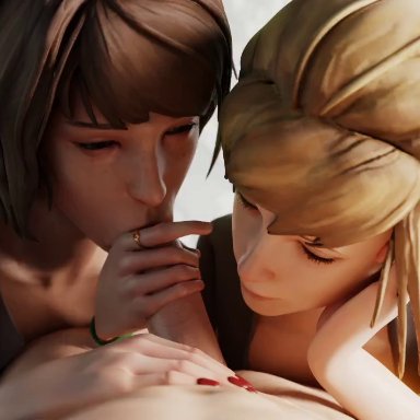 2girls, 3d, animated, fellatio, female, isj819, kate marsh, life is strange, male, max caulfield, no sound, oral, penis, pov, tagme