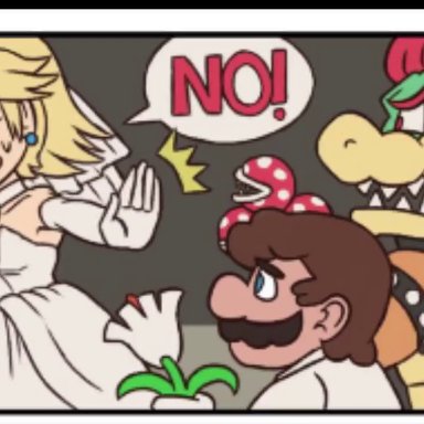 blonde hair, blue earrings, blue eyes, bowser, bowsette, bowsette meme, breasts, creampie, crown, cum, earrape, flipping the bird, funny, horns, humor