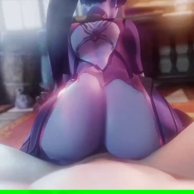 animated, ass, audiodude, big ass, edit, female, male, overwatch, penis, pov, reverse cowgirl position, riding, sex, shir0qq, sound