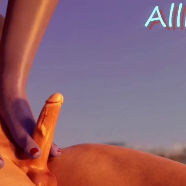 1boy, 1girl, 3d, allfs3d, animated, beach, blender, cote d'azur widowmaker, dutch angle, faceless male, facesitting, feet, feet out front, femdom, foot fetish