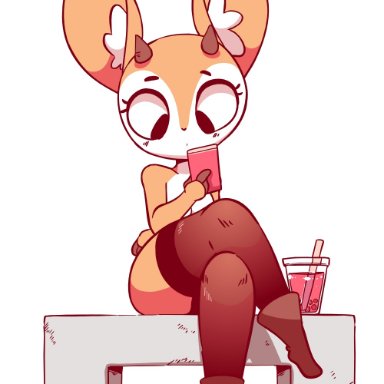 aggressive retsuko, animated, anthro, areolae, breasts, diives, female, female only, flat chest, furry, looking at viewer, nipples, pussy, solo, text