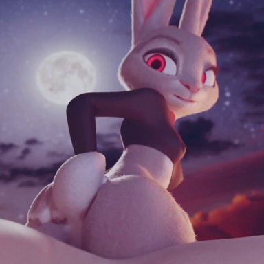 3d, anal, anal penetration, animated, anthro, areolae, ass, blender, bouncing breasts, breasts, comandorekin, erection, judy hopps, nipples, no sound