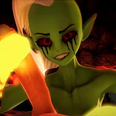 3d, animated, edit, erection, female, froggysfm, girly, green skin, handjob, lip bite, lip biting, looking at viewer, lord dominator, male, nexus763