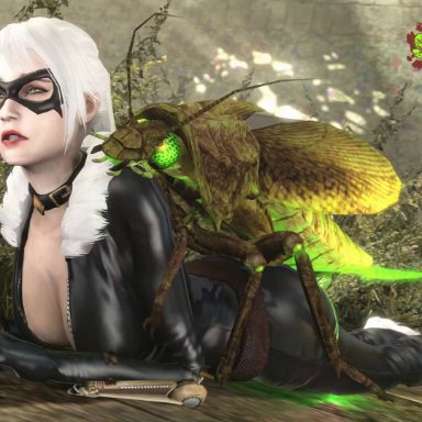 3d, animated, beastiality, black cat, cum, cum inside, felicia hardy, female, insects, interspecies, marvel, monster, rape, roach, sex