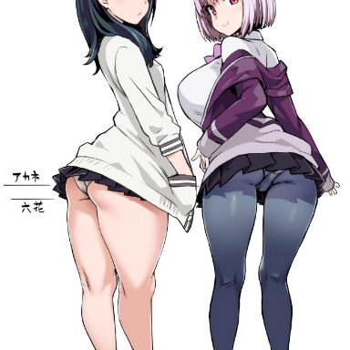 ahe gao, areolae, big ass, big breasts, big butt, nipples, paizuri, pink eyes, pink hair, shinjou akane, ssss.gridman, takarada rikka, thick thighs, wide hips