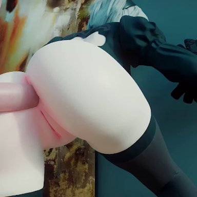 3d, anal, anal sex, animated, ass, female, from behind, idemi-iam, male, nier, nier: automata, no sound, penis, pussy, sex