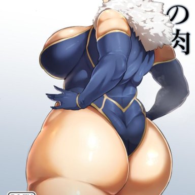 artoria pendragon (all), artoria pendragon (lancer), ass, big breasts, breasts, cleavage, donaught, fate (series), fate/grand order, female, female only, huge ass, large breasts, looking at viewer, looking back