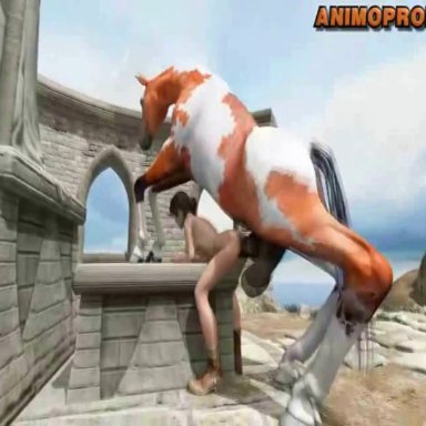 anal, animated, animopron, bestiality, equine penis, horse, horse penis, huge cock, huge insertion, huge testicles, lara croft, large insertion, large penis, sound, webm