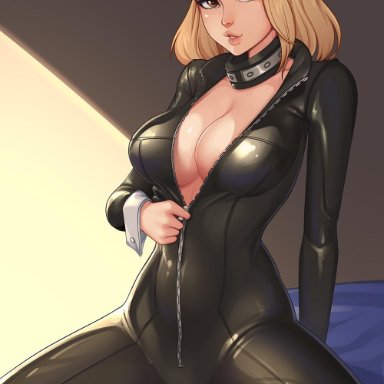 big breasts, blonde hair, bodysuit, breasts, cameltoe, camie utsushimi, cleavage, female, female only, large breasts, looking at viewer, my hero academia, shellvi, solo