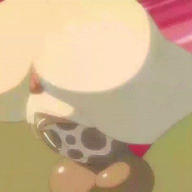 animated, anus, ass, big ass, blonde hair, breasts, buttjob, crown, cum, cum in pussy, cum shoot, cumshot, earrings, happy, happy sex