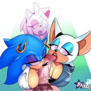 2019, absurd res, amy rose, anthro, big breasts, black nose, blue hair, breasts, chiropteran, cleavage, clothed, clothing, collaborative fellatio, cuisine, cum