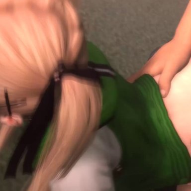 1girl, all fours, anal, animated, blonde hair, blue eyes, breasts, dead or alive, dead or alive 5, dnnsfw, doa, doggy style, female, gag, gagged