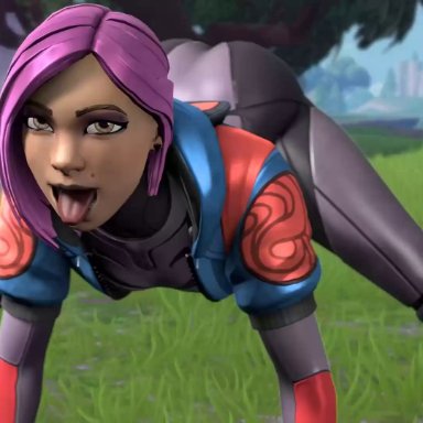 3d, animated, ass, ass shake, dpmaker, female, female only, fortnite, lynx (fortnite), no sound, open mouth, solo focus, source filmmaker, tongue, tongue out