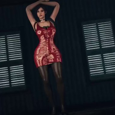 3d, ada wong, animated, areolae, ass, breasts, dancing, erect nipples, female, female only, generalbutch, nipples, no sound, nude, resident evil