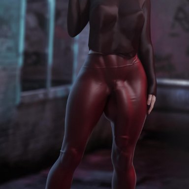 3d, absurdres, areolae, big penis, breasts, bulge, claire redfield, dickgirl, erection under clothes, futa only, futanari, highres, looking at viewer, nipples, penis