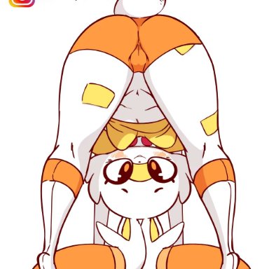 animated, ass, breasts, cleavage, diives, female, female only, looking at viewer, pokemon, pokemon ss, scorbunny, solo