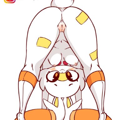 animated, anus, areolae, ass, breasts, diives, female, female only, looking at viewer, nipples, pokemon, pokémon (species), pokemon ss, pussy, scorbunny