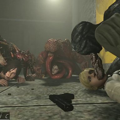 3d, 3monsters, ada wong, adjule, animated, capcom, captured, clothed sex, defeated, dog, doggy style, extreme french kiss, from behind, gun, jill valentine