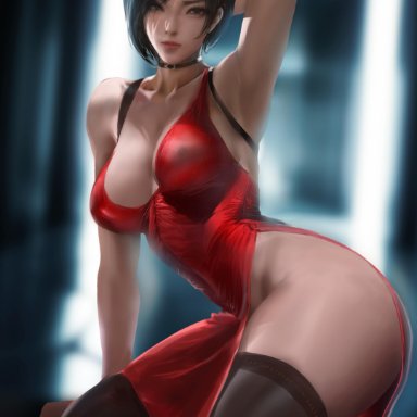 ada wong, armpit, asian, breasts, capcom, chinese, highres, large breasts, resident evil, resident evil 2, sakimichan, solo