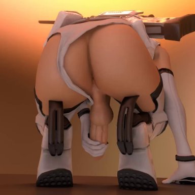 1futa, 3d, animated, anus, ass, balls, big penis, blender, combine assassin, dickgirl, erection, futa only, futanari, half-life, half-life 2