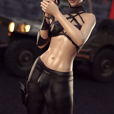 3d, ada wong, asymmetrical hair, big penis, black hair, breasts, bulge, cleavage, dark hair, dickgirl, eyelashes, fit, forged3dx, futa only, futanari