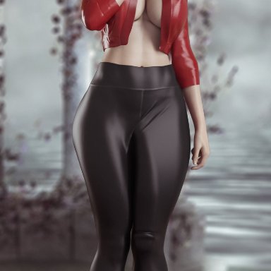 3d, ada wong, big breasts, breasts, bulge, cleavage, dickgirl, erection, erection under clothes, futa only, futanari, huge cock, large breasts, looking at viewer, penis