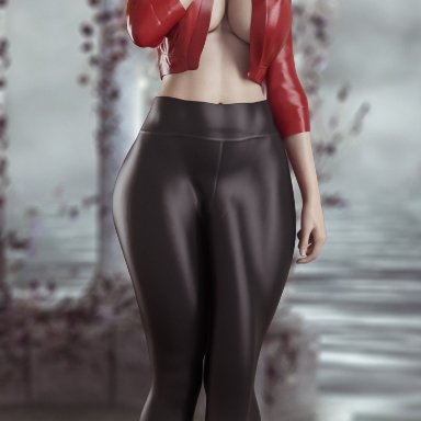 3d, ada wong, big breasts, breasts, bulge, cleavage, dickgirl, erection, erection under clothes, full cleavage, futa only, futanari, huge cock, large breasts, long penis