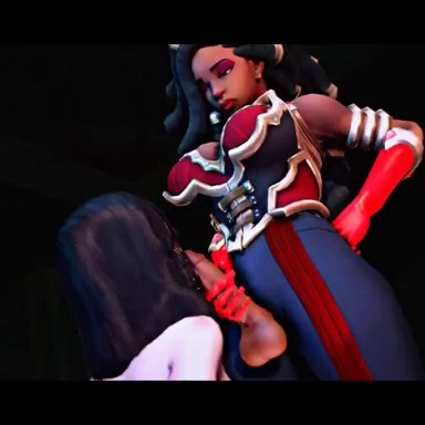 3d, animated, ass, big ass, big breasts, bioshock infinite, cum, dark skin, dark-skinned futanari, dickgirl, dickgirl/dickgirl, elizabeth, futa on futa, futa with futa, futanari