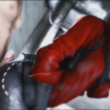 3d, ada wong, animated, asian, ass, black hair, buttjob, clothed female nude male, clothing, erection, evilaudio, female, from behind, frottage, laboratory