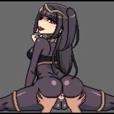 animated, anus, ass, ass shake, black hair, bodystocking, bouncing breasts, breasts, brown eyes, cameltoe, erowolf, fire emblem, fire emblem: kakusei, intelligent systems, jewelry
