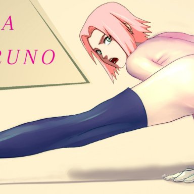 alone, ass, ass view, ass worship, boruto: naruto next generations, female, legs, naked, naked heels, naked shoes, naruto, naruto pixxx, naruto shippuden, pink hair, pose