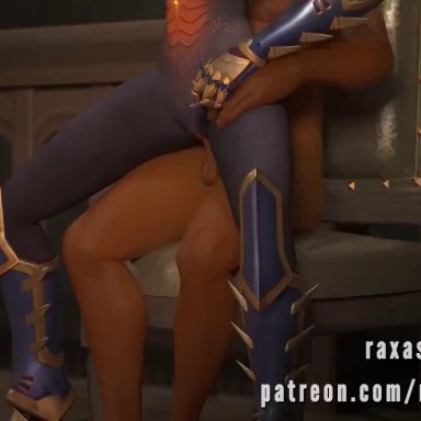 3d, animated, blizzard entertainment, dragon symmetra, female, foreskin, male, overwatch, penis, pussy, raxastake, reverse cowgirl position, sex, sound, symmetra