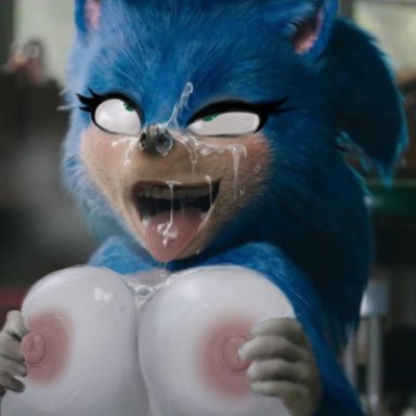 breasts, cum, drooling, edit, edited screencap, eulipotyphlan, female, hedgehog, i hope the creator of this dies, mammal, meme, orgasm face, reaction image, saliva, shadman