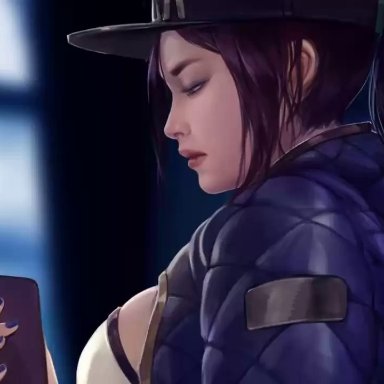 2boys, akali, animated, ass, bent over, blackmail, breasts, cap, cellphone, choker, cleavage, cum, cum in pussy, cum inside, dialogue