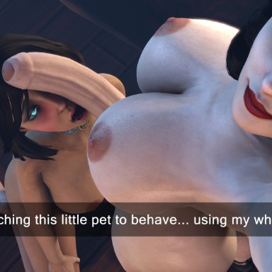 1futa, 1girls, 3d, absurdres, areolae, big breasts, big penis, bioshock, bioshock infinite, bouncing breasts, breasts, burial at sea, cr3epsfm, dickgirl, elizabeth