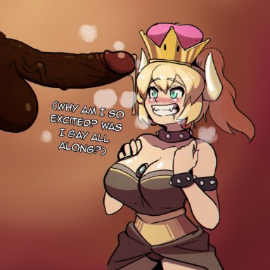 bbc, bowser, bowsette, interracial, koopa, new super mario bros. u deluxe, penis, rule 63, super crown, super mario bros., wolfrad senpai