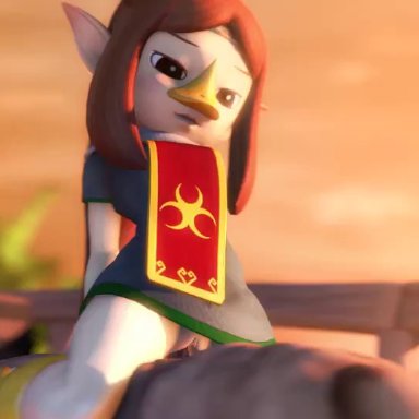 animated, beak, close-up, cowgirl position, greatm8, interspecies, medli, monster girl, nintendo, outdoors, pubic hair, pussy, sex, sound, source filmmaker