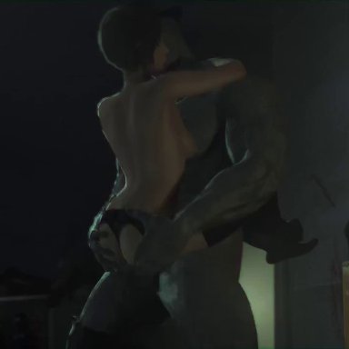 1monster, 3d, ada wong, animated, embrace, irispoplar, leg lock, moaning, monster, mr x, resident evil, size difference, sound, sound edit, stand and carry position