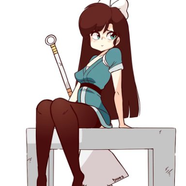 1girls, animated, cameltoe, diives, female, female only, looking at viewer, panties, ranma 1/2, solo, spread legs, ukyo kuonji