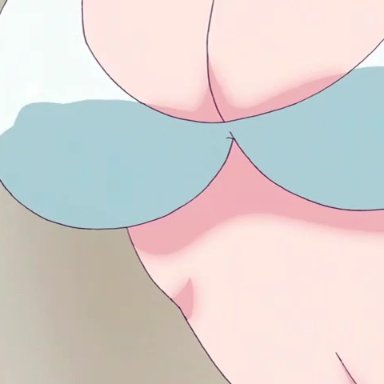2d, 2girls, animated, animated gif, areolae, assisted exposure, big boobs, big tits, bikini top, boobs, boobs drop, bouncing breasts, breasts, clevage, drop