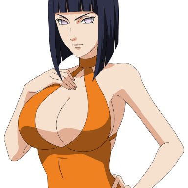 1girls, blue hair, boruto: naruto next generations, breasts, cleavage, cleavage cutout, curvy, ecchianimeedits, eyebrows, eyelashes, eyes, female, female only, huge breasts, hyuuga hinata