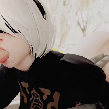 anal, anal penetration, animated, bewyx, blowjob, double penetration, fellatio, gangbang, nexus763, nier: automata, oral, sexbot, spitroast, webm, yorha 2b